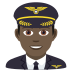 👨🏿‍✈️ man pilot: dark skin tone display on JoyPixels